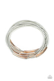 Stretch Your Boundaries - Silver With Rose Gold - Stretch Bracelets - Paparazzi Accessories