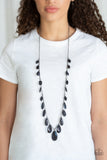 GLOW And Steady Wins The Race - Black - Necklace - Paparazzi Accessories