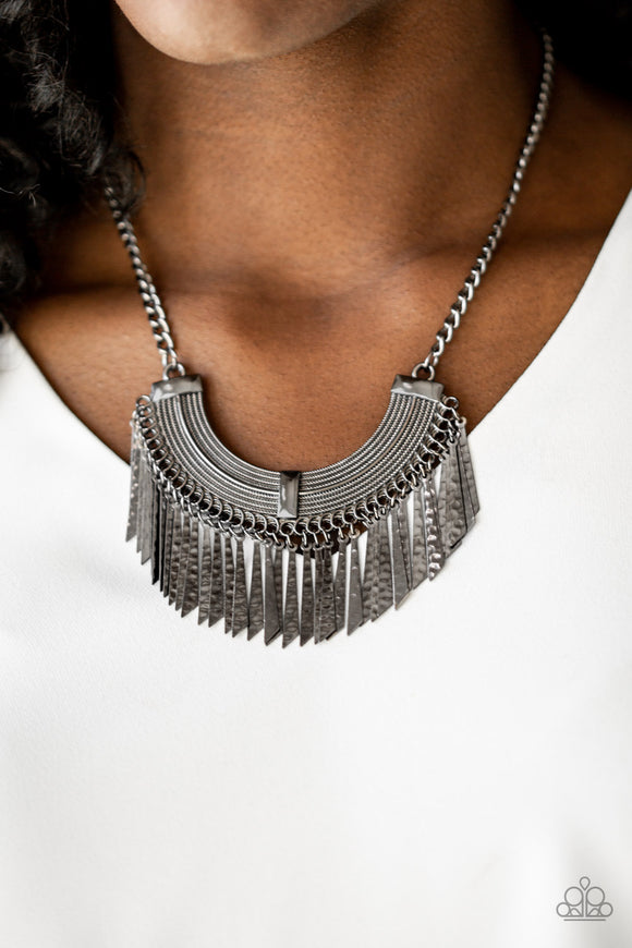 Impressively Incan - Black Gunmetal - Necklace - Paparazzi Accessories