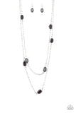 Back For More - Black - Bead - Silver Necklace - Paparazzi Accessories