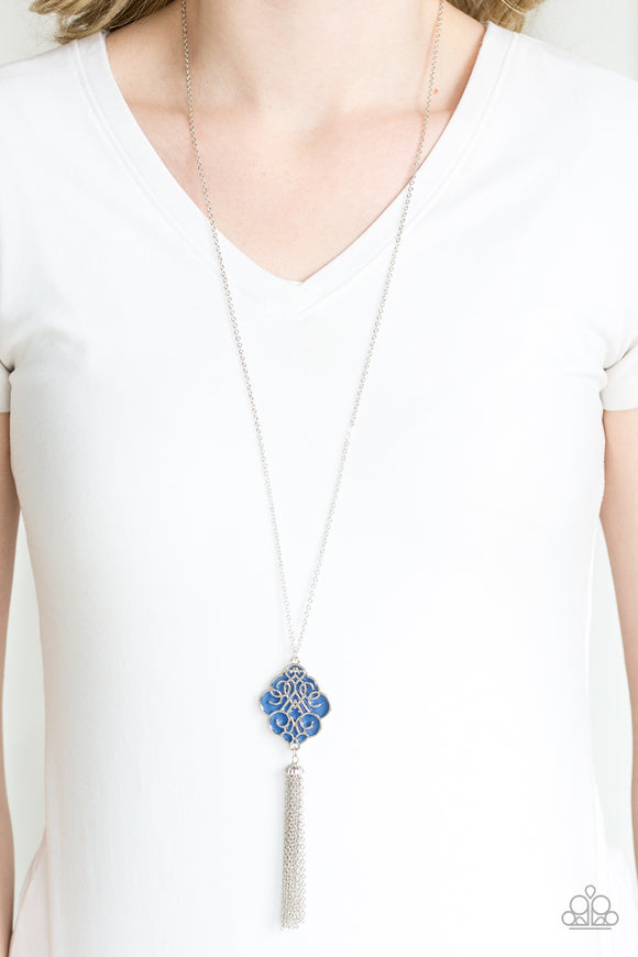 Malibu Mandala - Blue - Filigree - Necklace - Paparazzi Accessories