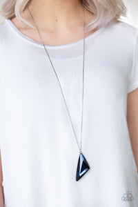 Ultra Sharp - Blue - Triangle - Necklace - Paparazzi Accessories