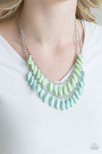 Beaded Boardwalk - Blue - Green - Beaded - Necklace - Paparazzi Accessories