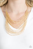 Catwalk Queen - Gold - Seed Bead - Necklace - Paparazzi Accessories