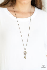 The Magic Key - Brass - Key - Necklace - Paparazzi Accessories