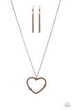 Straight From The Heart - Copper - Necklace - Paparazzi Accessories