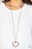 Straight From The Heart - Copper - Necklace - Paparazzi Accessories