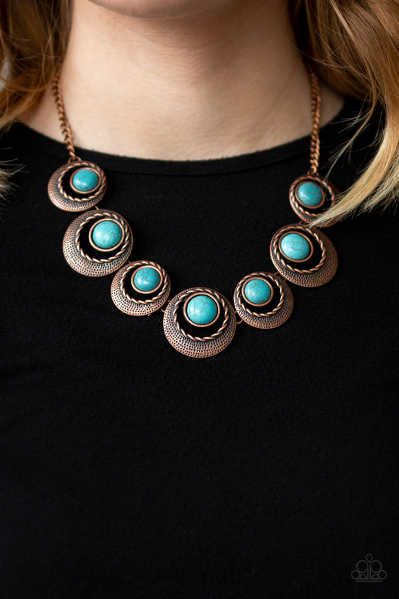 Lions, Tigers, and Bears - Copper - Turquoise - Necklace - Paparazzi Accessories