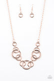 Going In Circles - Rose Gold - Necklace - Paparazzi Accessories