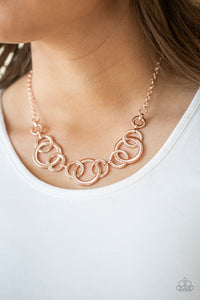 Going In Circles - Rose Gold - Necklace - Paparazzi Accessories