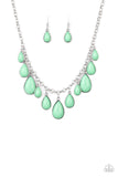 Jaw-Dropping Diva - Green - Teardrop - Necklace - Paparazzi Accessories