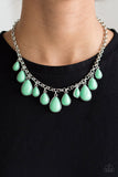 Jaw-Dropping Diva - Green - Teardrop - Necklace - Paparazzi Accessories