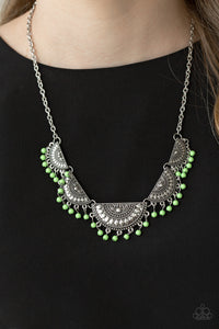 Boho Baby - Green - Beaded Necklace - Paparazzi Accessories