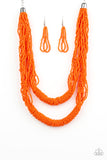 Right As RAINFOREST - Orange - Seed Bead Necklace - Paparazzi Accessories