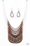 Catwalk Queen - Multi Colored  (Copper/Gunmetal) - Seed Bead - Necklace - Paparazzi Accessories