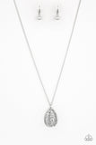 Gleaming Gardens - Silver - Moonstone - Necklace - Paparazzi Accessories