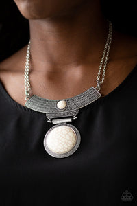 Lasting EMPRESS-ions - White - Stone - Necklace - Paparazzi Accessories