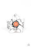 Ask For Flowers - Coral Orange - Flower - Ring -  Paparazzi Accessories