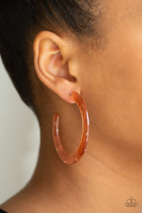 HAUTE Tamale - Copper - Acrylic - Hoop Earrings - Paparazzi Accessories