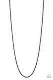 The Go-To Guy - Black Gunmetal - Rope Chain - Necklace - Men's Collection - Paparazzi Accessories