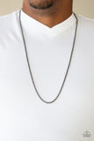 The Go-To Guy - Black Gunmetal - Rope Chain - Necklace - Men's Collection - Paparazzi Accessories