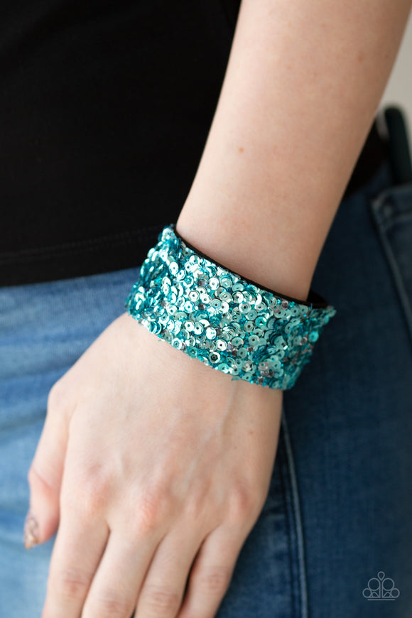 Starry Sequins - Blue - Wrap Bracelet - Paparazzi Accessories