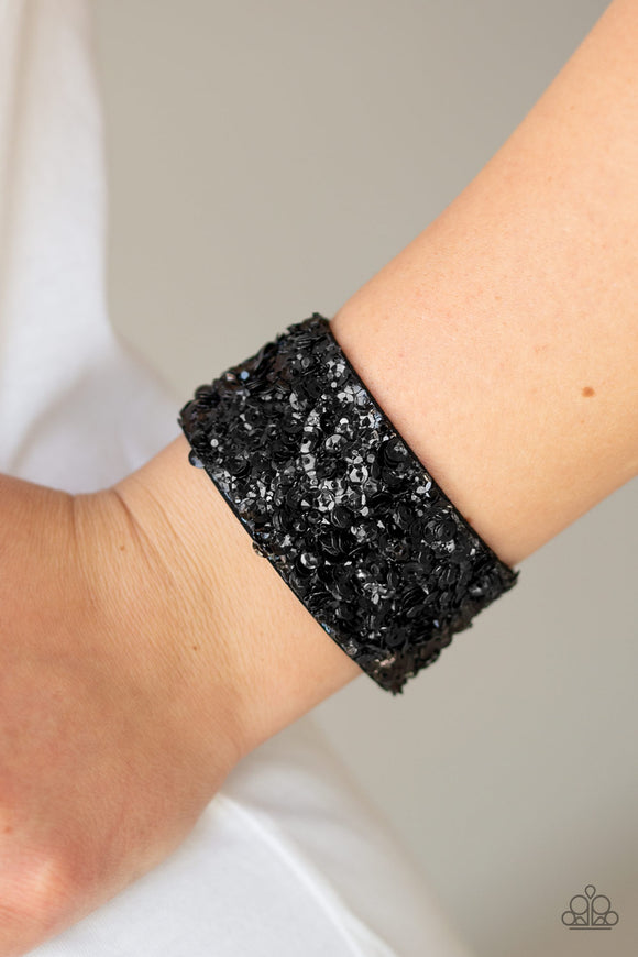 Starry Sequins - Black - Wrap Bracelet - Paparazzi Accessories