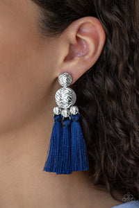 Taj Mahal Tourist - Blue - Fringe - Post Earrings - Paparazzi Accessories