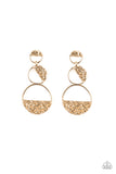 Triple Trifecta - Gold - Earrings - Paparazzi Accessories