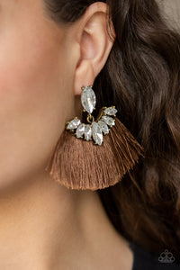Formal Flair - Brown - Fringe - Post Earrings - Paparazzi Accessories