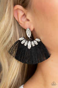 Formal Flair - Black - Fringe - Post Earrings - Paparazzi Accessories