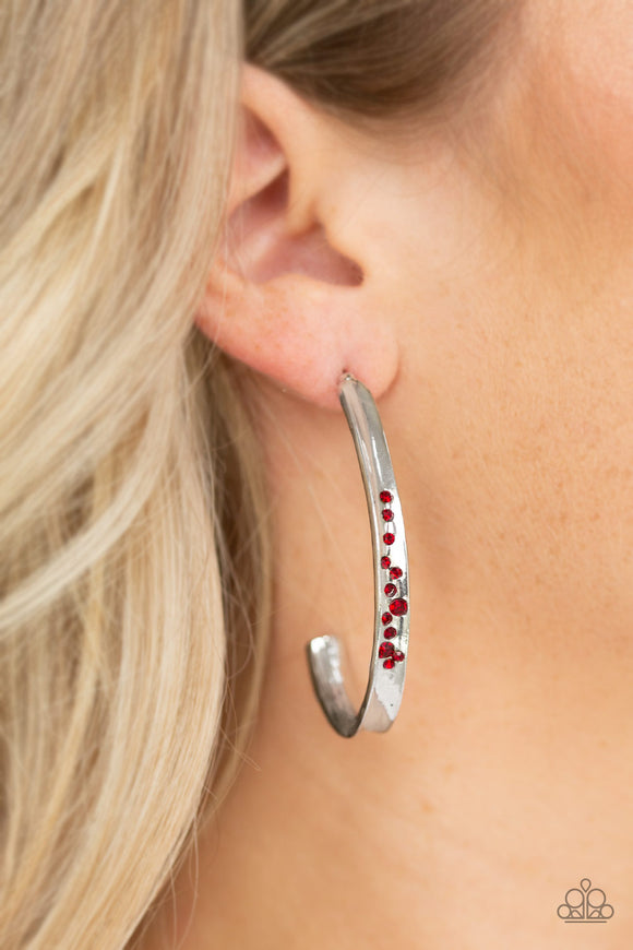 Completely Hooked - Red - Earrings - Paparazzi Accessories