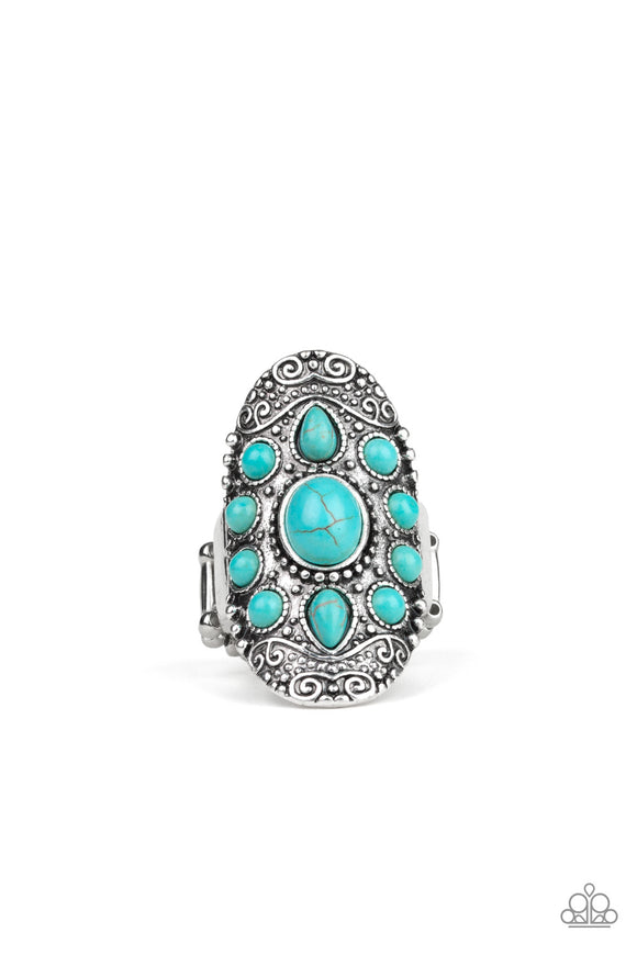 Stone Sunrise - Blue Turquoise - Ring - Paparazzi Accessories