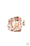 Tropical Gardens - Copper - Flower - Ring - Paparazzi Accessories
