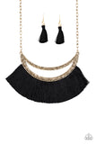 The MANE Event - Gold And Black - Fringe Necklace - Paparazzi Accessories