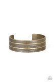 Patterned Plains - Brass - Cuff Bracelet - Paparazzi Accessories