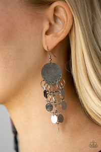 Turn On The BRIGHTS - Black- Earrings - Paparazzi Accessories