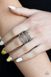 Textile Bliss - Silver - Ring - Paparazzi Accessories