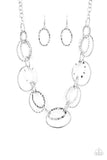 Bend OVAL Backwards - Silver - Necklace - Paparazzi Accessories