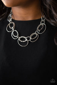 Bend OVAL Backwards - Silver - Necklace - Paparazzi Accessories