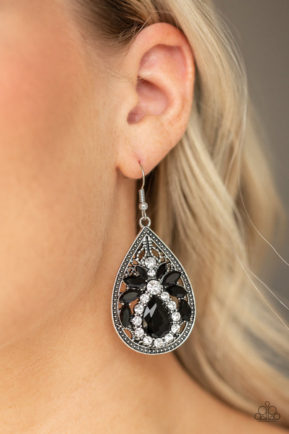 Candlelight Sparkle - Black - Earrings - Paparazzi Accessories