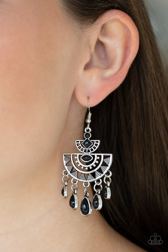 SOL Searching - Black- Earrings - Paparazzi Accessories