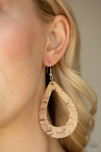 Terra Trendsetter - Brown - Cork - Teardrop - Earrings - Paparazzi Accessories