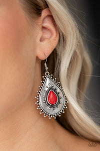 Desert Drama - Red - Earrings - Paparazzi Accessories