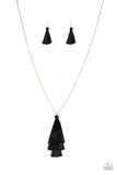 Triple The Tassel - Black - Tassel Necklace - Paparazzi Accessories