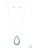 Big Ticket Twinkle - Green - Teardrop - Necklace - Paparazzi Accessories