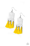 Tassel Retreat - Yellow - Fringe - Fish Hook Earrings - Paparazzi Accessories