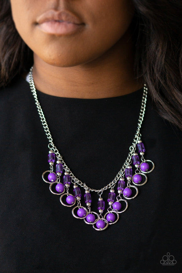 Cool Cascade - Purple - Necklace - Paparazzi Accessories