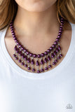 Miss Majestic - Purple - Pearl Necklace - Paparazzi Accessories