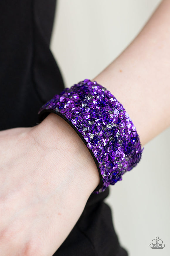 Starry Sequins - Purple - Wrap Bracelet - Paparazzi Accessories